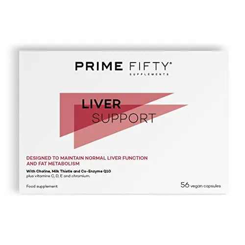 Prime Fifty Liver Support Supplements – 56 Vegan Capsules – Choline & Milk Thistle Supplements FutureYou CambridgeAU supplements