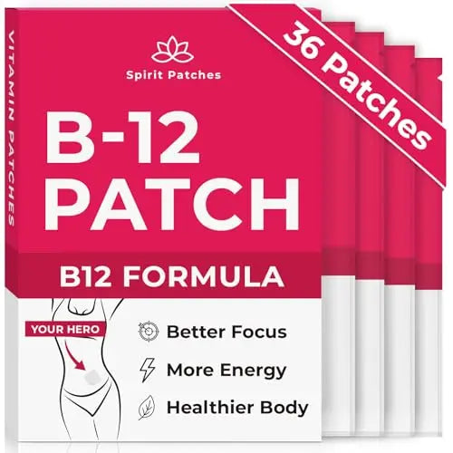 B12 Patches (Pack of 36) - 100% Natural Vitamin Patches for Women, Energy, Focus & Body Spirit Patches uk supplements
