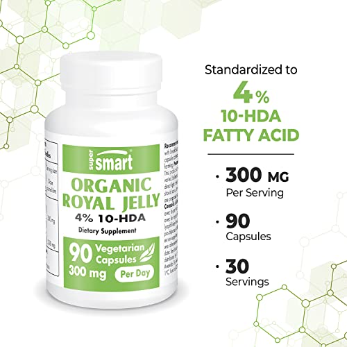 Supersmart - Organic Royal Jelly 300mg per Day (High Strength 4% 10-HDA) - Freeze Supersmart Au supplements