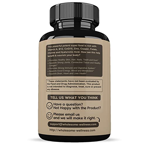 Grass Fed Desiccated Beef Liver Capsules (180 Pills, 750mg Each) - Natural Iron, Vitamin A Wholesome Wellness Au supplements