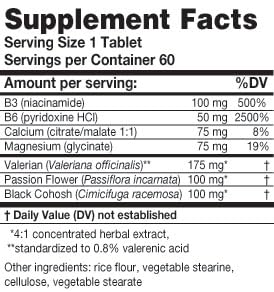 MyoCalm 60 Vegetarian Capsules | Valerian 175mg, Passion Flower 100mg, Black Cohosh 100mg, Calcium 75mg, Magnesium 75mg, b3(niacinamide), b6(Pyridoxine HCI) Karuna Au supplements