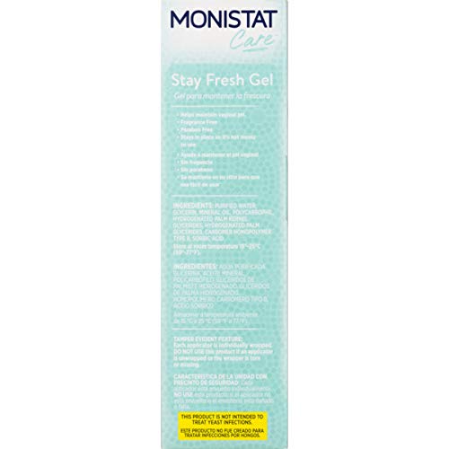 Monistat Stay Fresh Gel, Odor Eliminating Gel for Feminine Care, Fragrance Free Vaginal Gel, Prefilled Monistat Au supplements