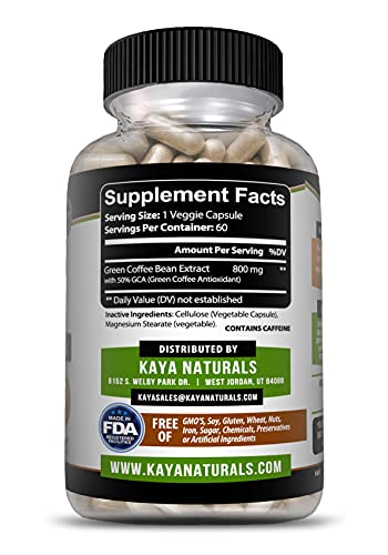 Kaya Naturals Green Coffee Bean 60ct - Weight Management Kaya Naturals Au supplements