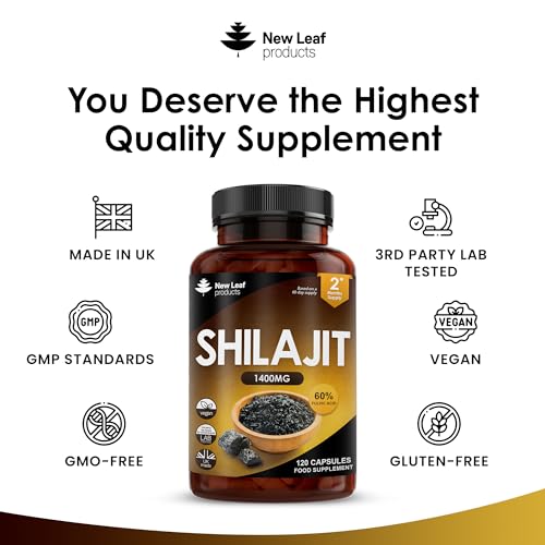 Shilajit Capsules 1400mg 60% Fulvic Acid Pure Shilajit - High Strength Himilayan Shilajit NEW LEAF PRODUCTS Au supplements