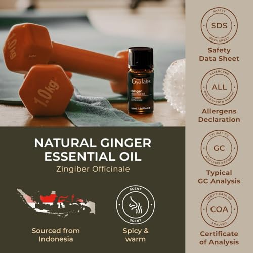 Gya Labs Ginger Oil for Comfort - Natural Ginger Essential Oil for Massage Oil - Ginger Oil Gya Labs Au supplements
