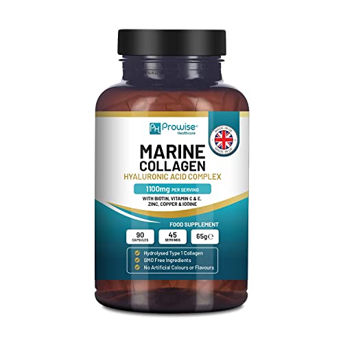 Marine Collagen with Hyaluronic Acid 1100mg | 90 Collagen Capsules High Strength for Women & Men PH PROWISE Healthcare Au supplements