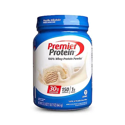 Premier Protein Powder, Vanilla Milkshake, 30g Protein, 1g Sugar, 100% Whey Protein Premier ProteinAU supplements