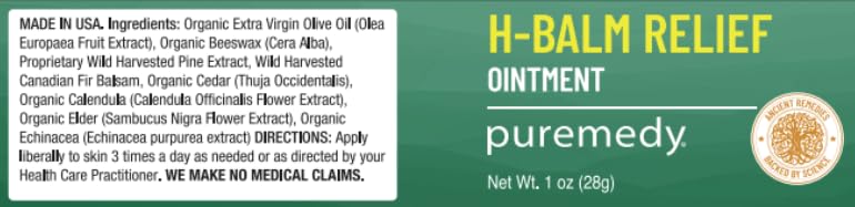 Puremedy - H-Relief Balm - All-Natural Salve for Bottom Lumps and Fissures, with Only Certified Organic or Wild Harvested Ingredients, 1 oz Puremedy Au supplements