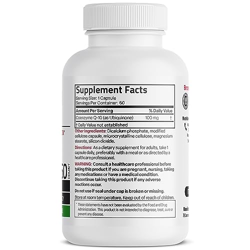 Bronson CoQ10 100 MG High Potency Cellular Energy Production, 60 Vegetarian Capsules Bronson Au supplements