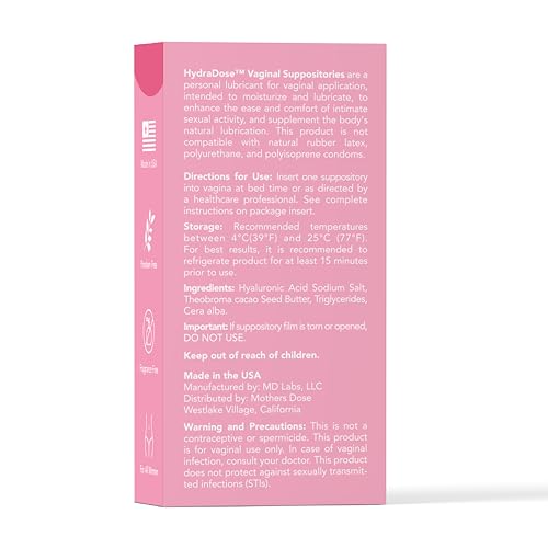 Mother's Dose Hyaluronic Acid Suppository HydraDose- Hormone Free Moisturizer MOTHER·S DOSE Au supplements