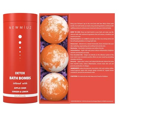 Natural Detox Fizzing Bubble Bath Bombs Apple Cider Ginger & Lemon Essential Oils Cleanse New Miuz Au supplements