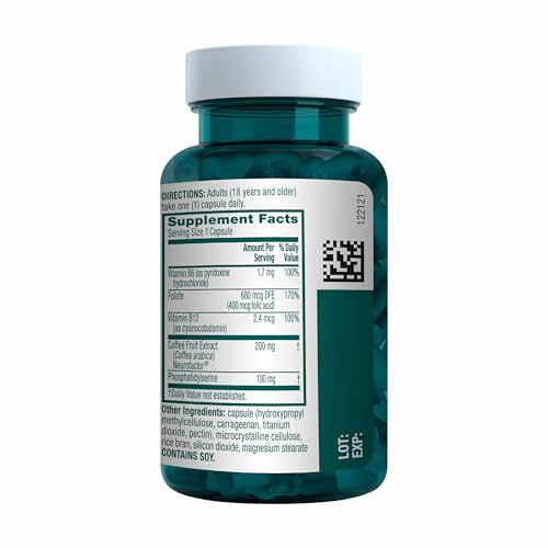 NEURIVA Plus Brain Supplement for Memory and Focus Clinically Tested Nootropics for Concentration for Mental Clarity, Cognitive Enhancement Vitamins B6, B12, Phosphatidylserine 30 Capsules NEURIVA Au supplements