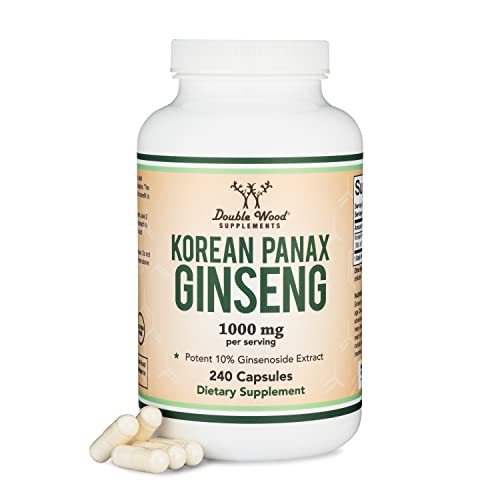 Ginseng Capsules (Korean Red Ginseng Extract, Panax Ginseng 10% Ginsenosides) Double Wood Supplements Au supplements