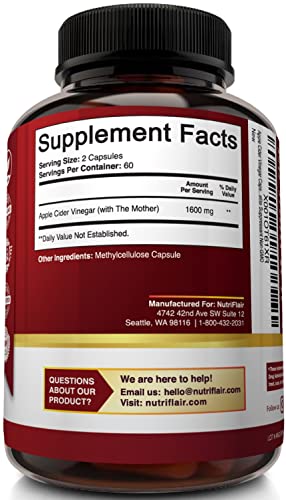 Apple Cider Vinegar Capsules with The Mother - 120 Vegan ACV Pills NutriFlair Au supplements