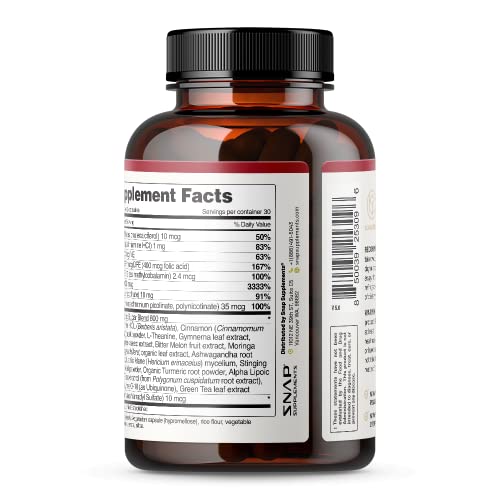 Snap Supplements Blood Sugar Blend - Support Healthy Blood Sugar, 60 Capsules Snap Supplements Au supplements