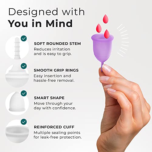 CareCup Menstrual Cups - Set of 2 Reusable Period Cups - Premium Design with Soft Carecup Au supplements