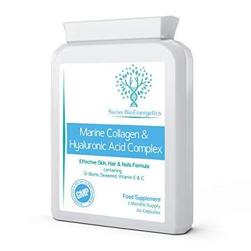 Marine Collagen & Hyaluronic Acid Complex - 60 Capsules - 500mg of Highly Bioavailable Naticol® Hydrolysed Collagen swiss bioenergetics Au supplements