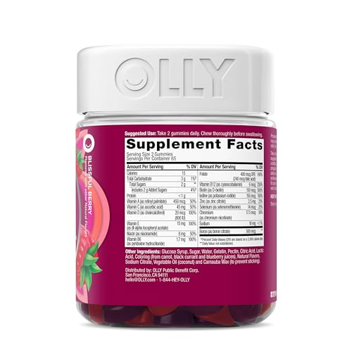 OLLY Women's Daily Multivitamin Gummy, Vitamins A, D, C, E, Biotin, Folic Acid, Adult Chewable Vitamin, Berry Flavor OLLY Au supplements