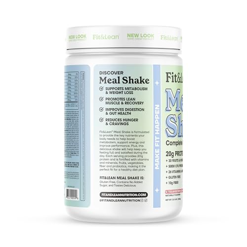 Fit & Lean Meal Shake, Fat Burning Meal Replacement, Protein, Fiber, Probiotics, Strawberry Fit & Lean Au supplements