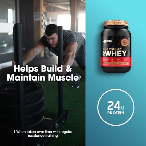 Optimum Nutrition Gold Standard 100% Whey Protein Powder, Cinnamon Roll, 2 Pound Optimum Nutrition Au supplements
