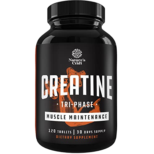 High Strength Tri Phase Creatine Pills - Muscle Mass Gainer and Muscle Recovery Creatine Natures Craft Au supplements