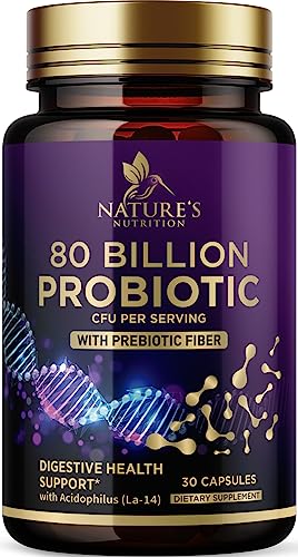 Probiotics for Digestive Health - 80 Billion CFU Guaranteed with Strains for Women's Nature's Nutrition Au supplements