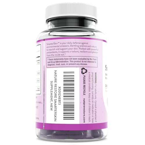 Smarter Skin, Nourishing Skin Health Within, Triple Combination of Polypodium Leucotomos Extract, FloraGLO, Verbasnol, 60 Vegan Capsules Nature Restore Au supplements
