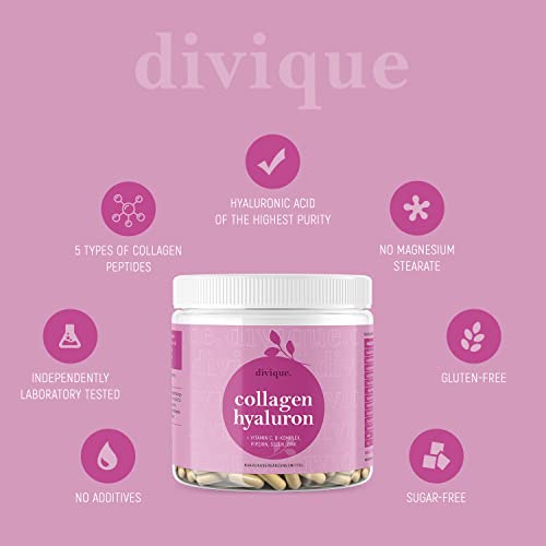 Collagen Capsules Divique Collagen Hyaluron 1500mg Collagen Peptides Type 1, 2, 3, 5, 10 Divique Au supplements