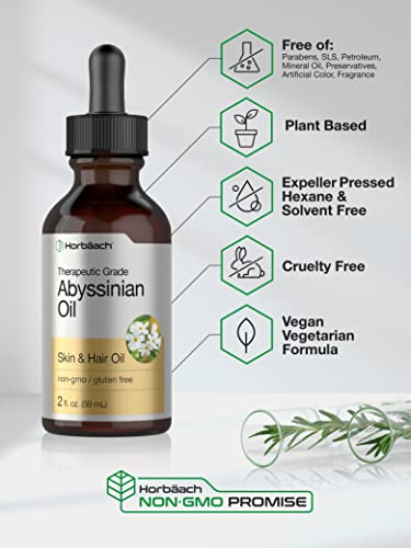 Abyssinian Oil 4 fl oz | Hair and Skin Oil | 2 Pack of 2oz | Paraben, SLS and Fragrance Free Horbäach Au supplements