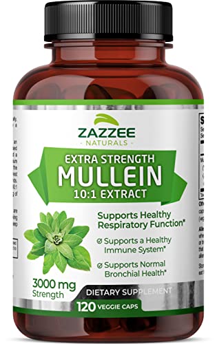 Zazzee Extra Strength Mullein 10:1 Extract, 3000 mg Strength, 120 Vegan Capsules Zazzee Au supplements