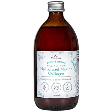 VitaZam Marine Collagen Liquid 10000mg with Hyaluronic Acid, Hydrolysed Peptide, Biotin for Hair, Skin, Nails, Joint, and Muscles, 500 ml VitaZam Au supplements
