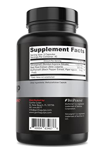 Gorilla Gulps - Primal Pump Nitric Oxide Supplement Nootropic 1500mg Nitrosigine L Gorilla Gulps Au supplements