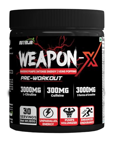 NutriJa Weapon-X Pre-Workout Powder with 21 Active Ingredients - 3 Best forms of Creatine NutriJa Au supplements