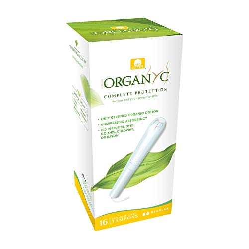ORGANYC Hypoallergenic 100% Organic Cotton Internal Tampons with Applicator, REGULAR, 16-count Organyc Au supplements