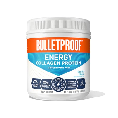 Bulletproof Vanilla Bean Energy Collagen Protein Powder, 18.3 Ounces, Caffeine-Free Fuel Bulletproof Au supplements