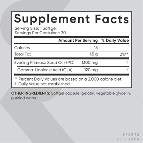 Sports Research Evening Primrose Supplement from Cold Pressed Oil Sports Research Au supplements