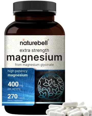 NatureBell Magnesium Glycinate 400mg (Elemental), 270 Capsules – 100% Chelated NatureBell Au supplements