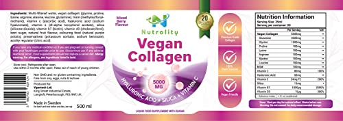 Nutrality Vegan Liquid Collagen | Premium-Grade 5000mg Hydrolyzed Collagen Peptides with Silica, Biotin Nutrality Au supplements
