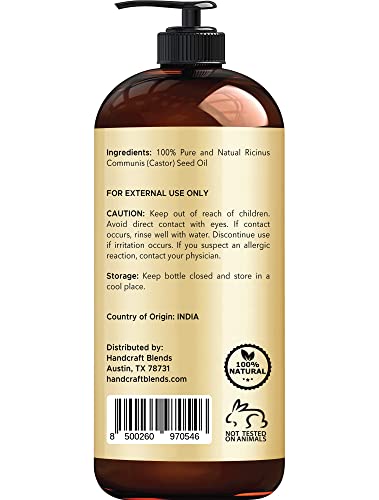 Handcraft Blends Jamaican Black Castor Oil for Hair Growth, Eyelashes and Eyebrows Handcraft Blends Au supplements