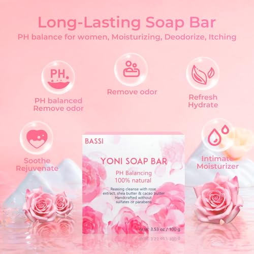 Yoni Soap Bars & Natural Yoni Oil Set, Natural Yoni Oil Vaginal Wash for Women Feminine Wash BASSI Au supplements