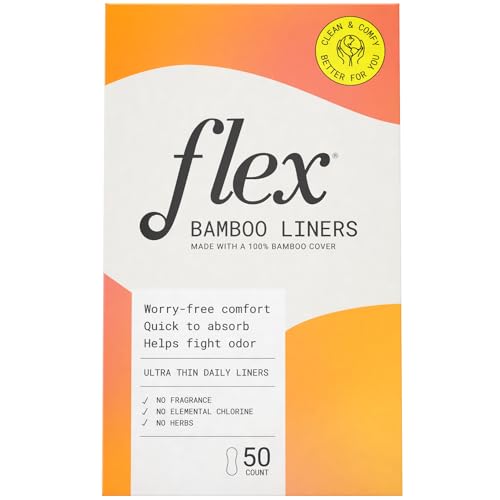 Flex Bamboo Panty Liners (50 Count) | Ultra Thin Daily Pantyliners | Fragrance-Free Feminine Care FLEX Au supplements
