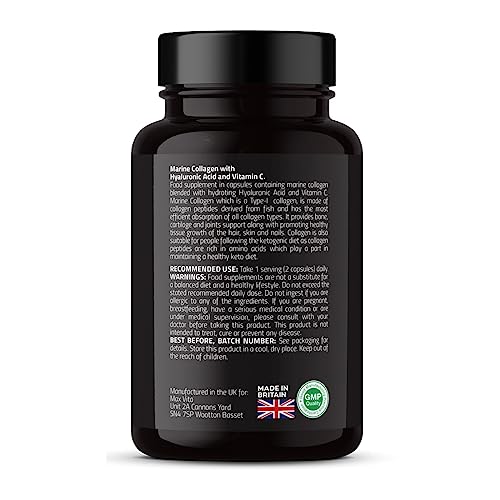 Marine Collagen Supplement 1200mg with Hyaluronic Acid & Vitamin C Hydrolysed Peptides Powder MAX VITA MAXIMUM VITALITY Au supplements