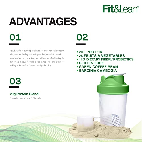 Fit & Lean Meal Shake, Fat Burning Meal Replacement, Protein, Fiber, Probiotics, Vanilla Fit & Lean Au supplements