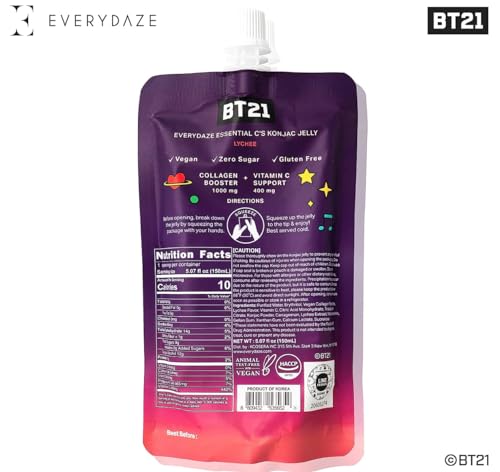 EVERYDAZE BT21 Essential C’s Collagen + Vitamin C Konjac Jelly | Vegan, 10 Calories E EVERYDAZE Au supplements