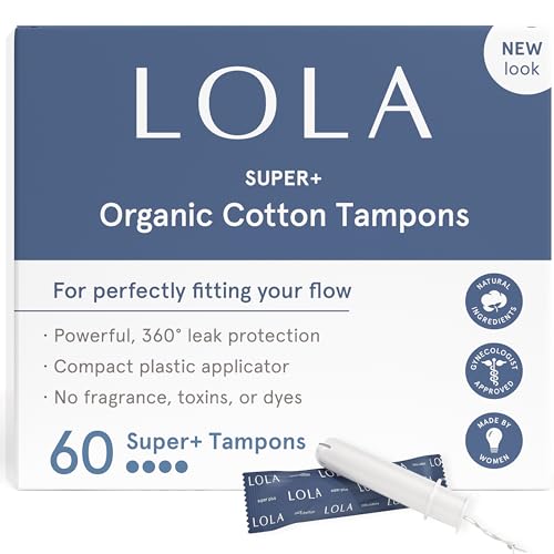 LOLA Organic Cotton Tampons, 60 Count - Super Plus Tampons, Period Feminine Hygiene Products LOLA Au supplements