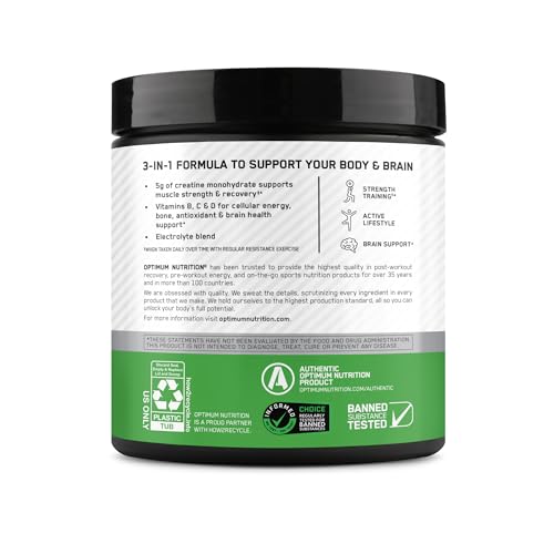 Optimum Nutrition Creatine Monohydrate Plus Powder, Orange Passionfruit Flavored Creatine Performance Blend With Electrolytes for Hydration, Added Vitamins, 40 Servings, 360 Grams (Packaging May Vary) Optimum Nutrition Au supplements