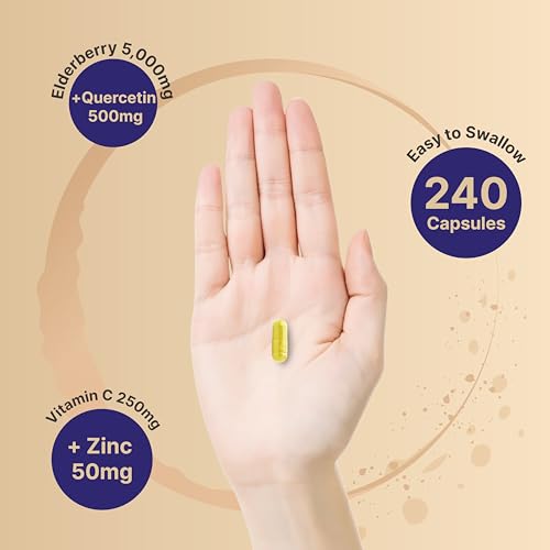 NatureBell Sambucus Elderberry Capsules, 5000mg Per Serving with Quercetin 500mg NatureBell Au supplements