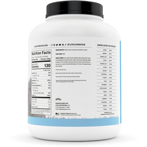 Levels Grass Fed 100% Whey Protein, No Hormones, Unflavored, 5LB Levels Nutrition Au supplements