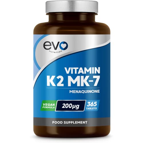 EVO NUTRITION Vitamin K2 MK-7 200mcg | 365 Vegetarian and Vegan Tablets EVO NUTRITION Au supplements