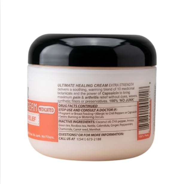 Naturulz Ultimate Healing (Medicated) Cream OTC 4 Ounce - Pain & Arthritis Topical for Sore Lower Back, Neck, Shoulders, and Muscles. All-Natural Formula with Medication Strength Capsaicin. Naturulz Au supplements